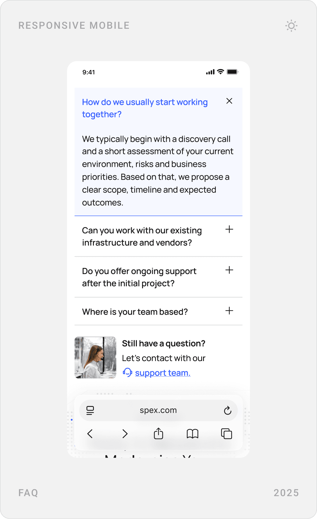 Clean Professional Security Responsive Mobile FAQ Design