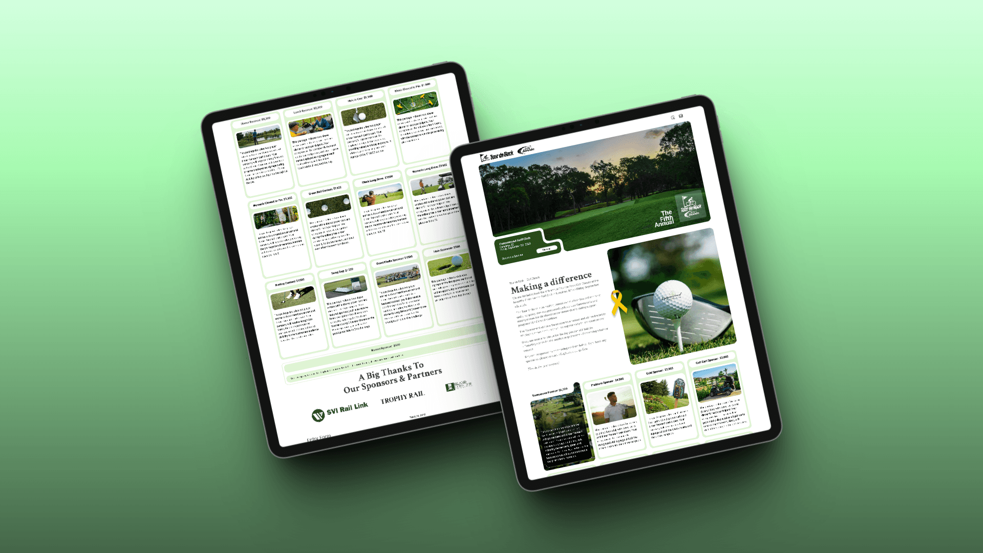 Tour de Rock - Golf Classic full landing page