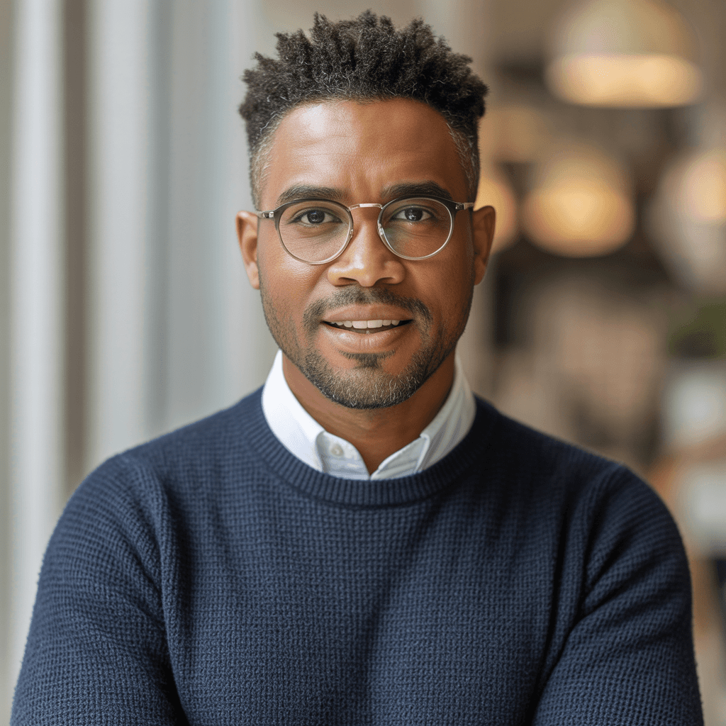 Black man in sweater