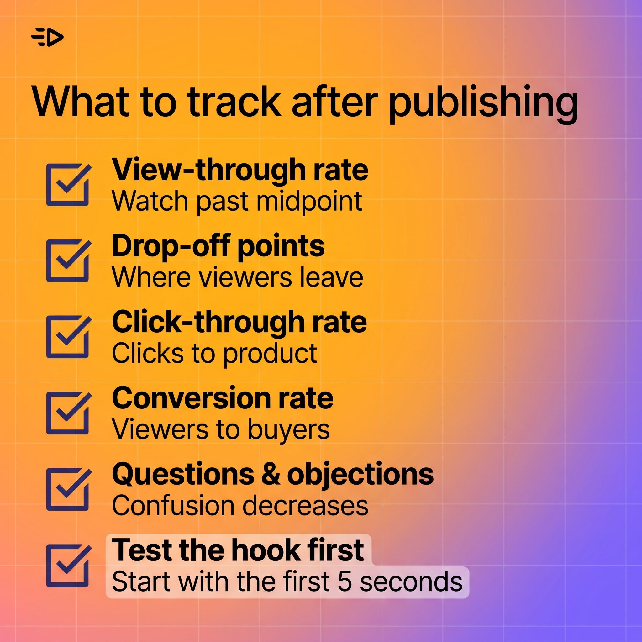 What to track after publishing