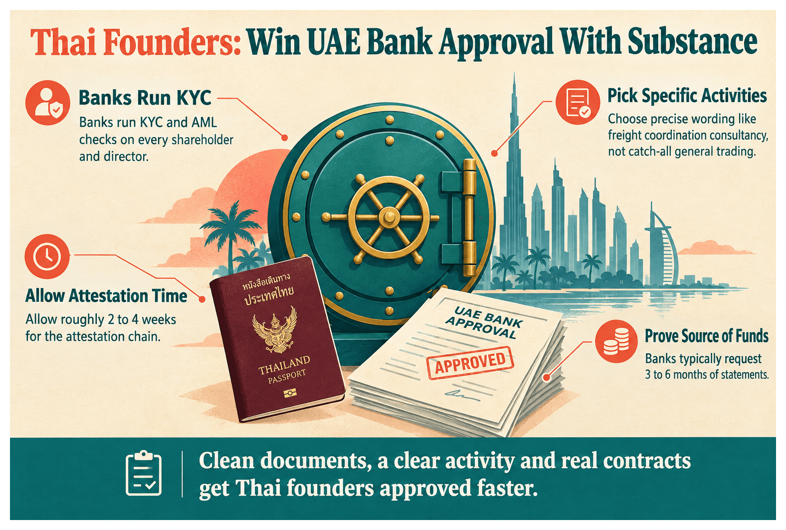 Infographic: Opening a UAE Corporate Bank Account as a Thai Entrepreneur
