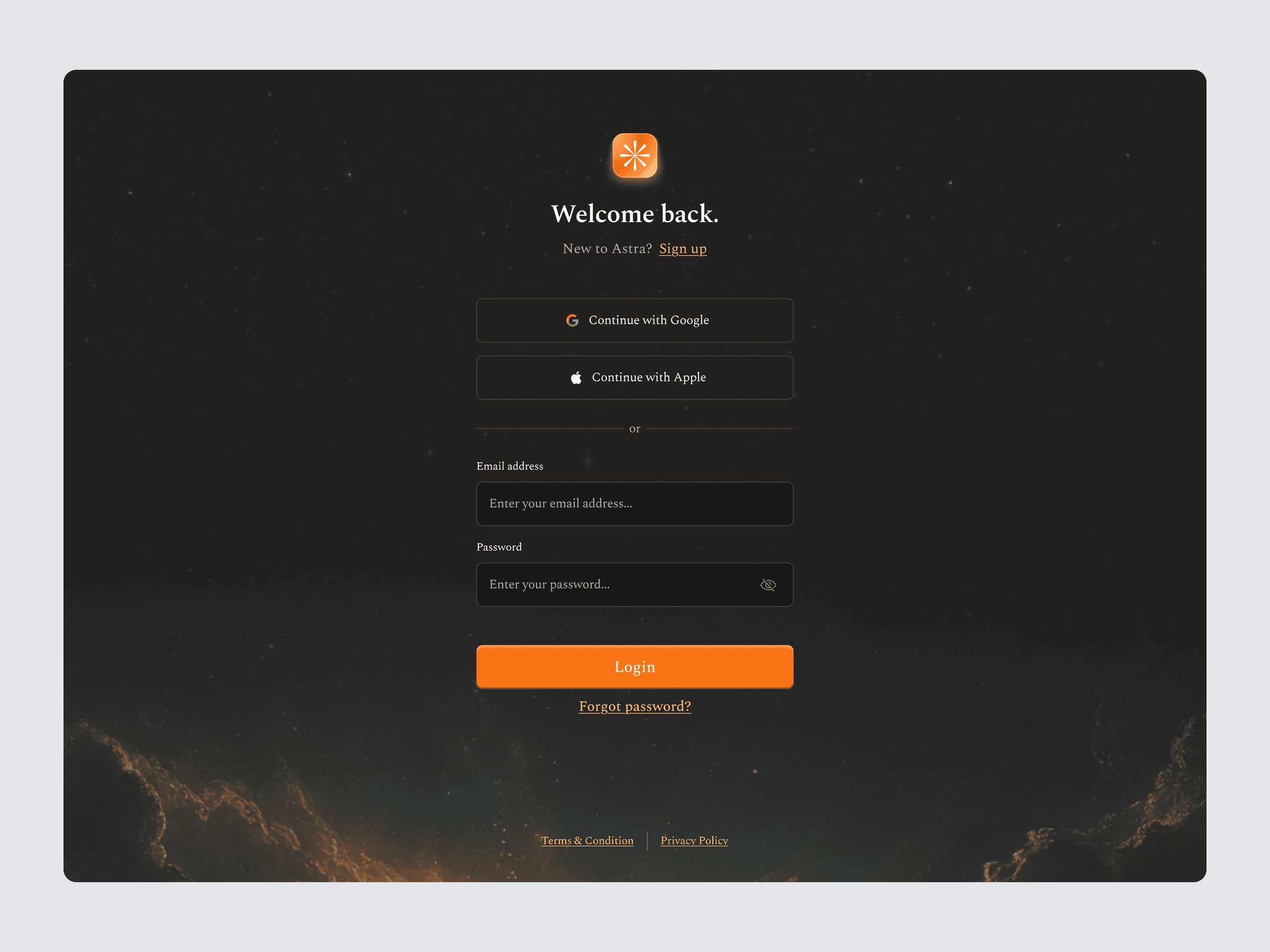 Astra AI Chatbot - Sign in page
