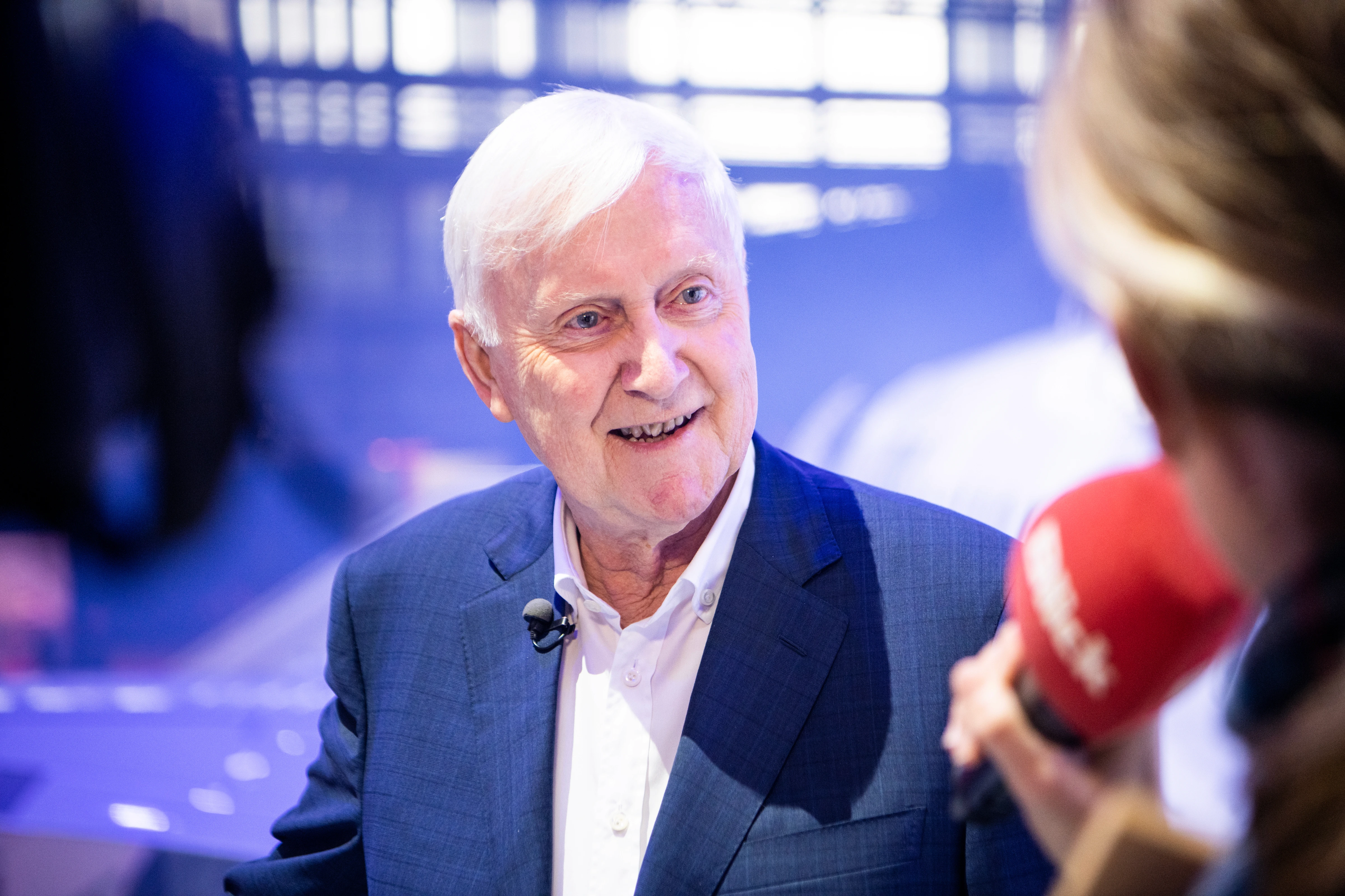 Media interview at the Helvetic Airways aircraft launch