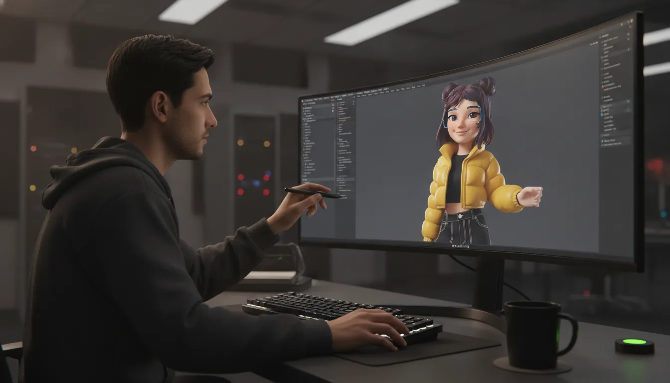 Developer refining an expressive digital avatar