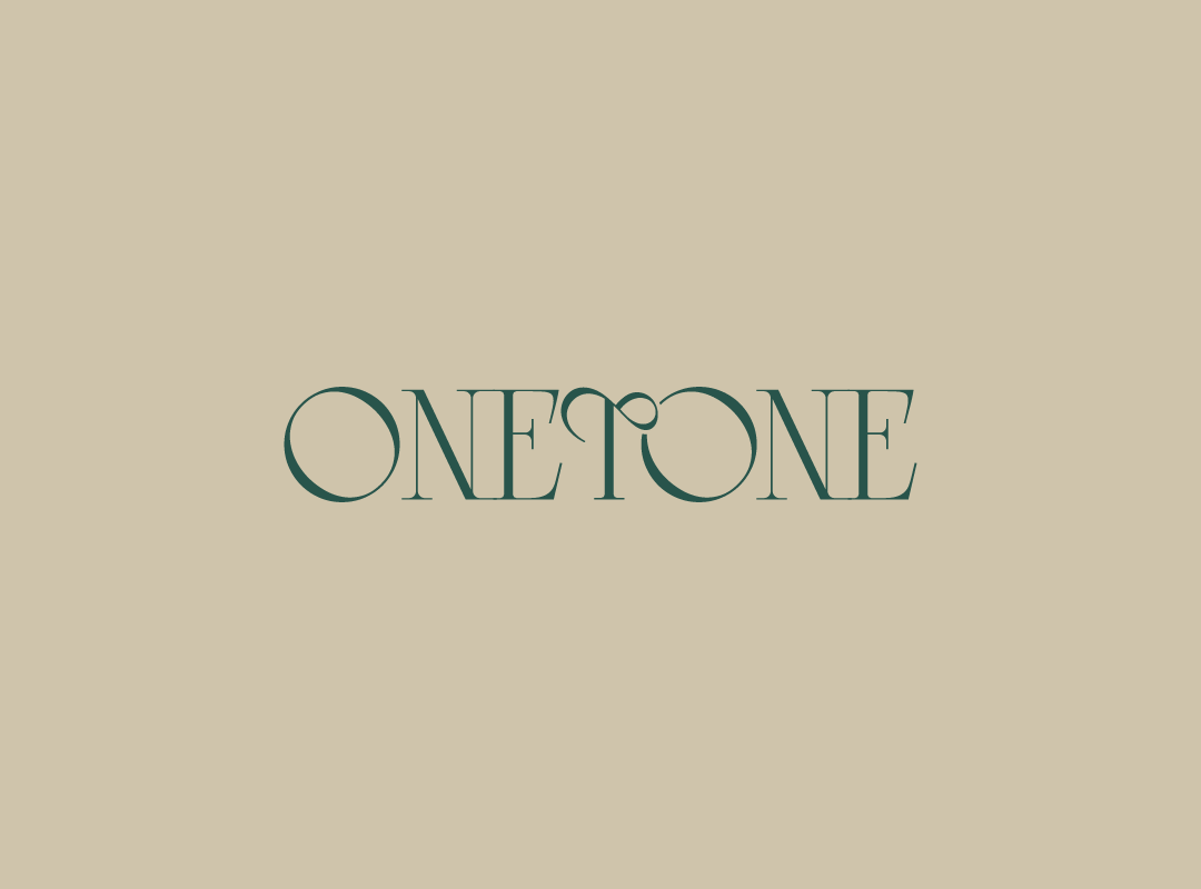 Custom fashion logotype design – The Onetone logo displayed in refined serif typography, reinforcing its handcrafted branding and timeless appeal.