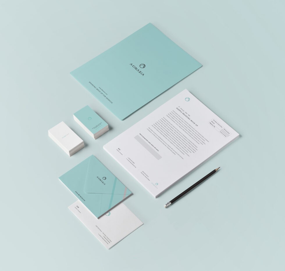 Business cards of AKINASIA by Suzaku Productions