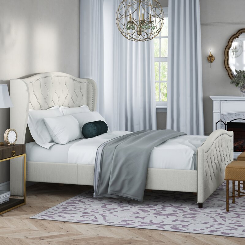 Optimize your space with the coleman upholstered wingback bed, perfect for work or relaxation.