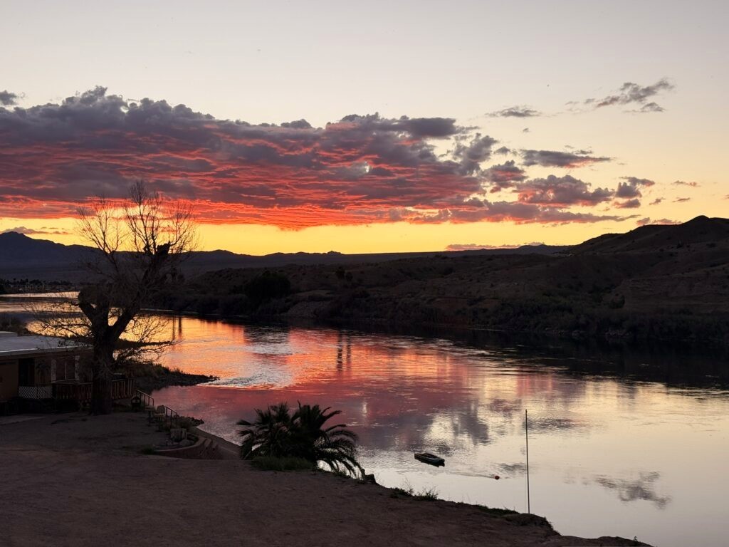 Sunset over the Colorado River in Bullhead City, Arizona