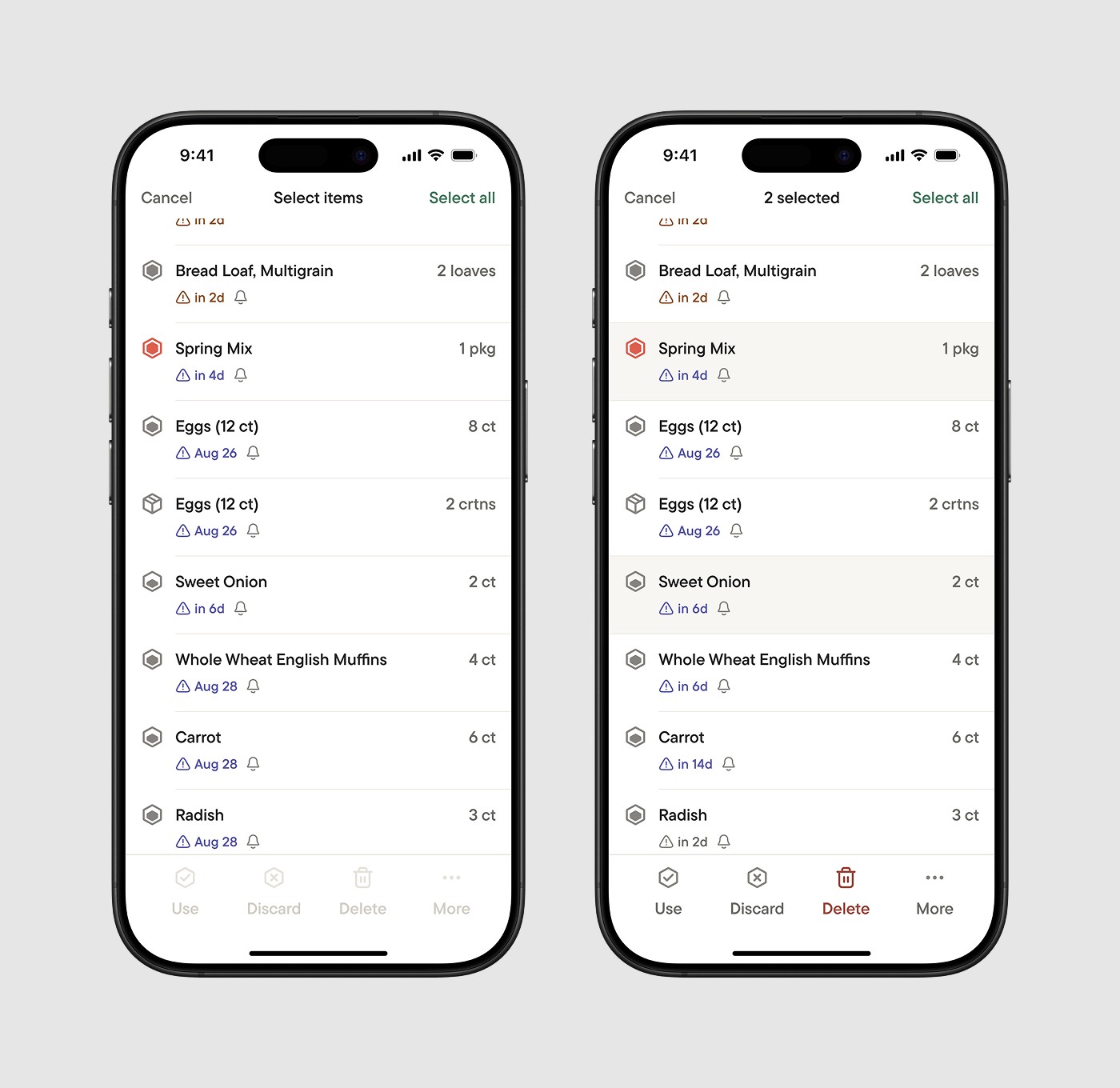 Inventory screen (Batch Commands).