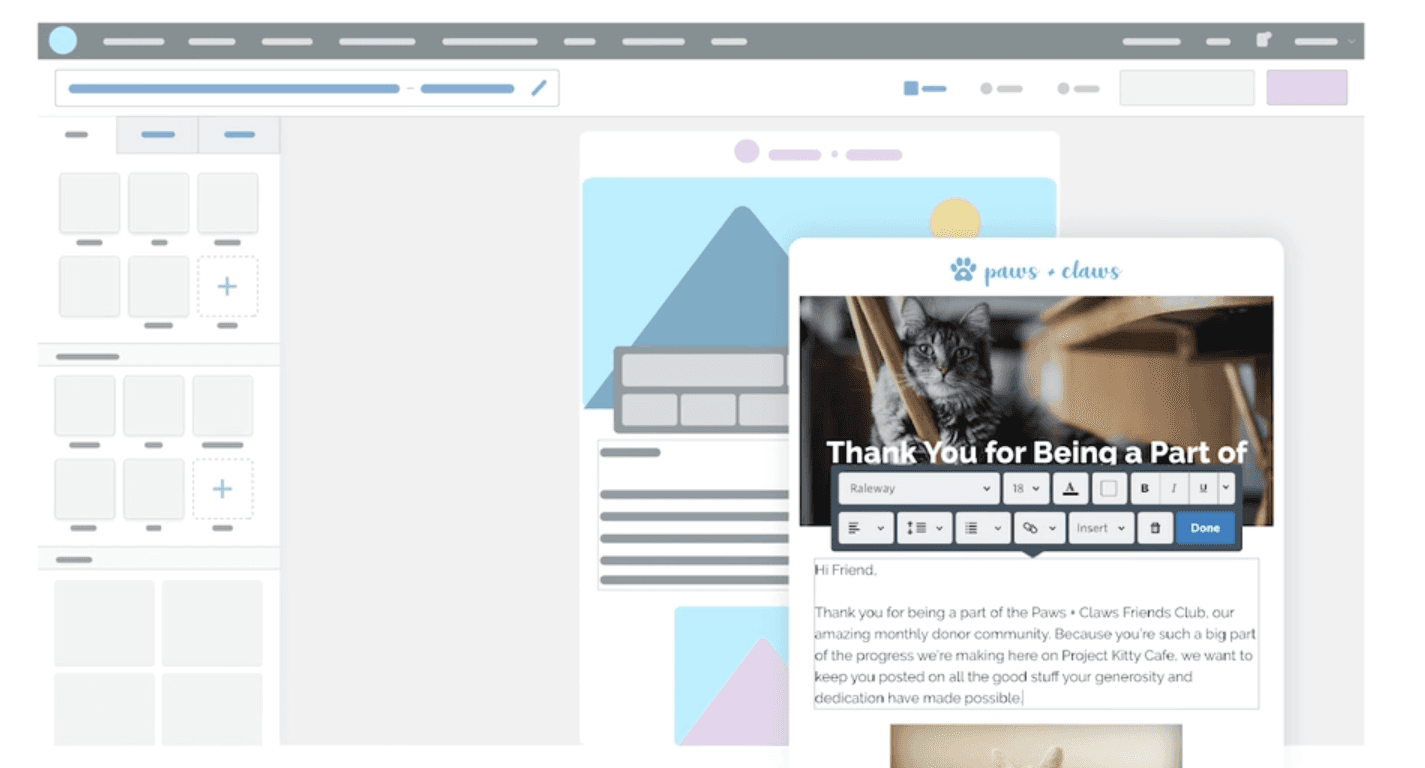 Interface of DonorPerfect’s CRM