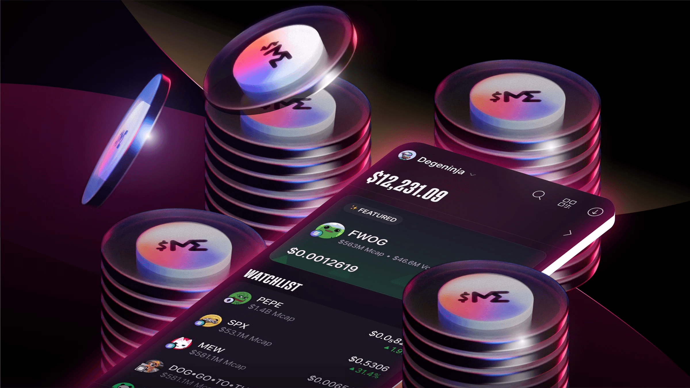 Crypto trading app on a smartphone - Tokenomics Examples