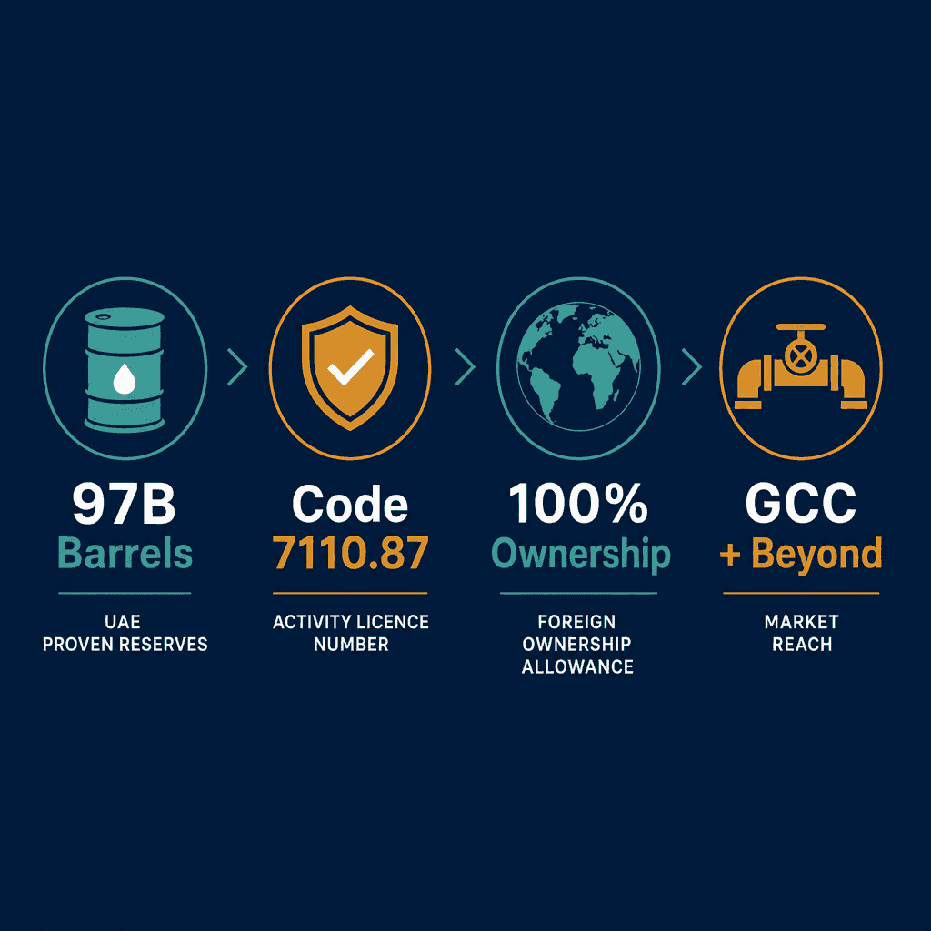 Infographic: Oil & Gas Tanks pipes construction engineering services Business License in Dubai
