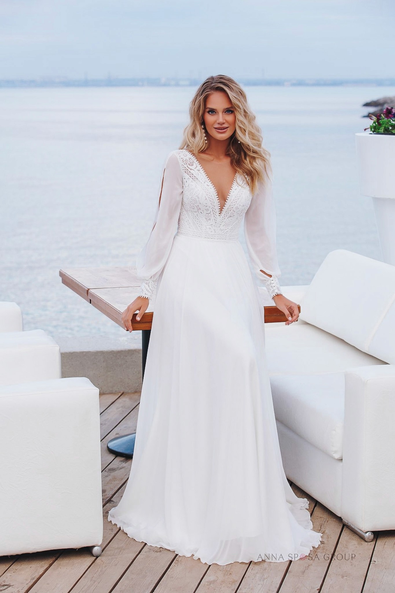 Brautkleid für Strandhochzeit im Boho Stil
