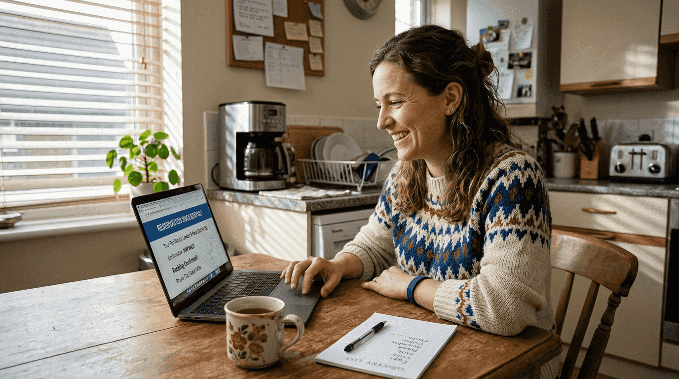 Customer gets instant booking confirmation at home