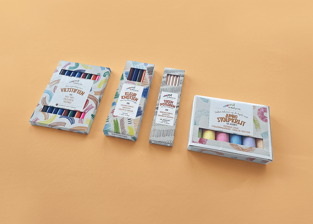 Grafisch ontwerp Rolf viltstiften, potloden en stoepkrijt