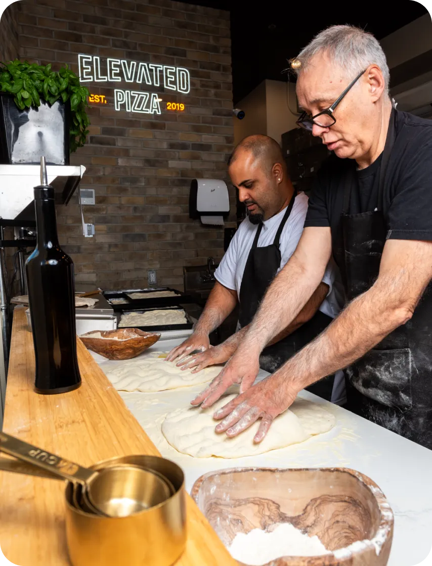 Chef preparing food in a restaurant kitchen