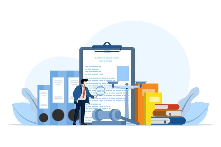 A legal team is seated around a conference table in a professional office, reviewing employment law documents. They are discussing various pre-employment tests, including cognitive ability tests and skills assessments, to ensure candidates possess the necessary job knowledge and interpersonal skills for successful hiring.