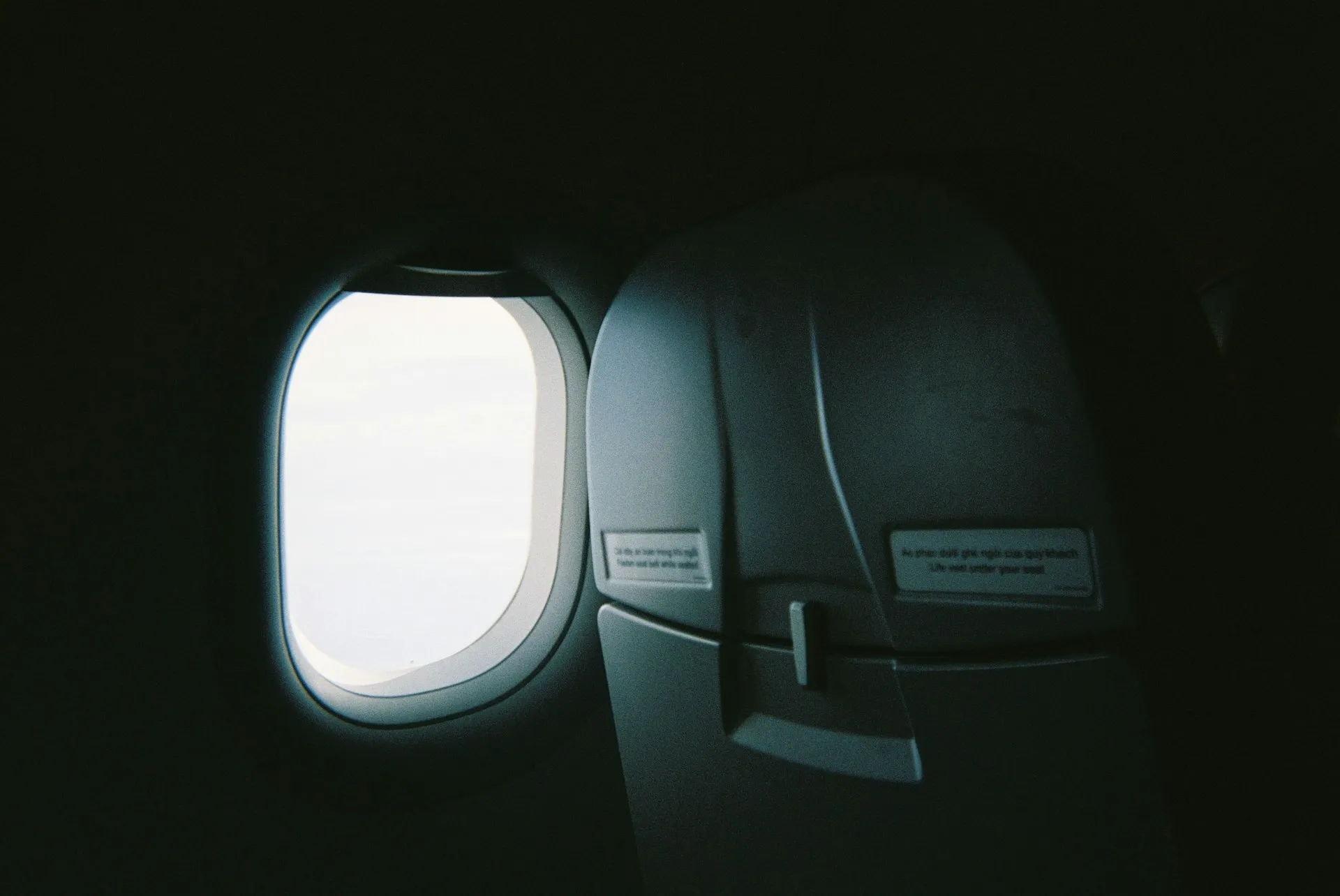 airplane seat and window
