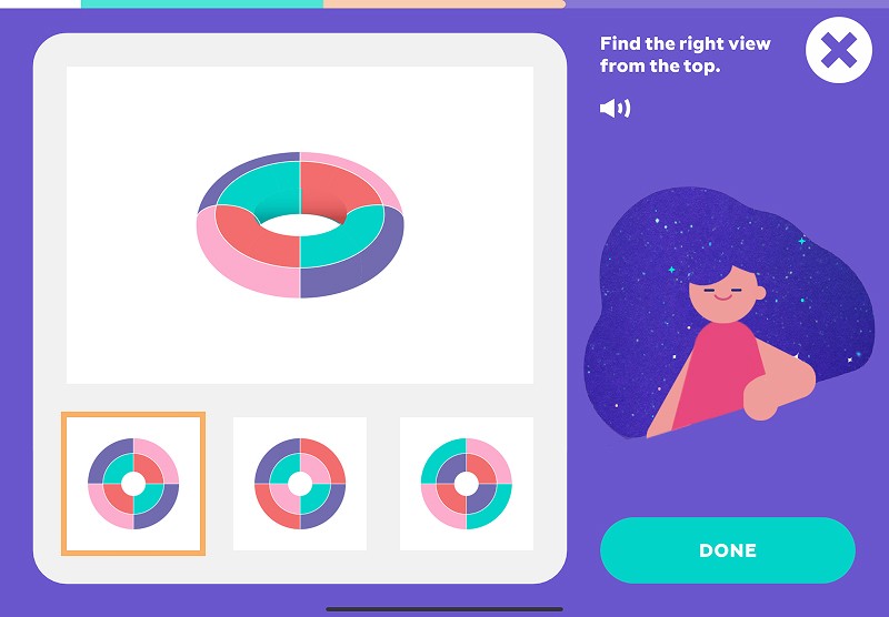 Top down view: match the object with its view from above