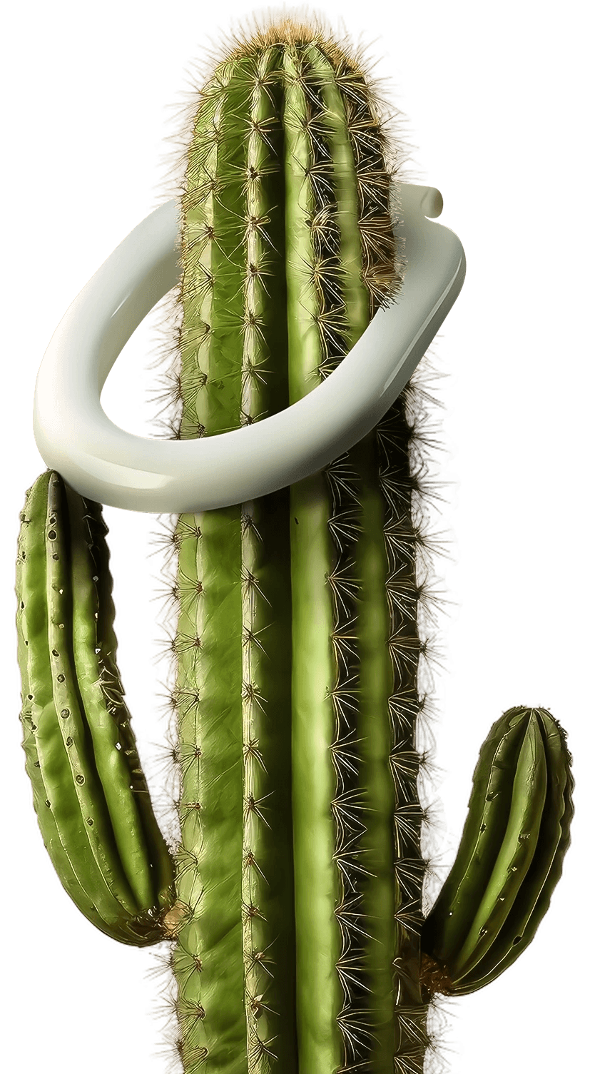 A cactus coming out from a toilet bowl making you feel the same like having haemorrhiods
