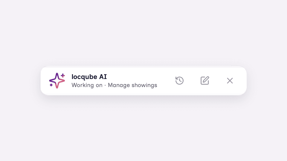 locqube AI showing the step it is working on