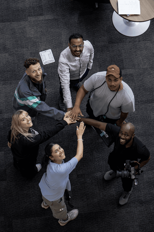 Film crew setup on scene.