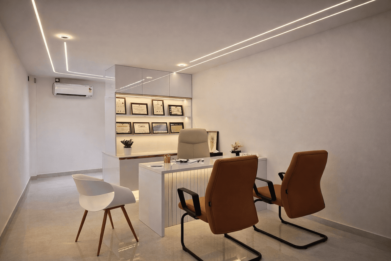 Modern two-story home with large glass windows, warmly lit interiors, and a balcony. Surrounded by trees and a manicured lawn at dusk. Cozy ambiance.