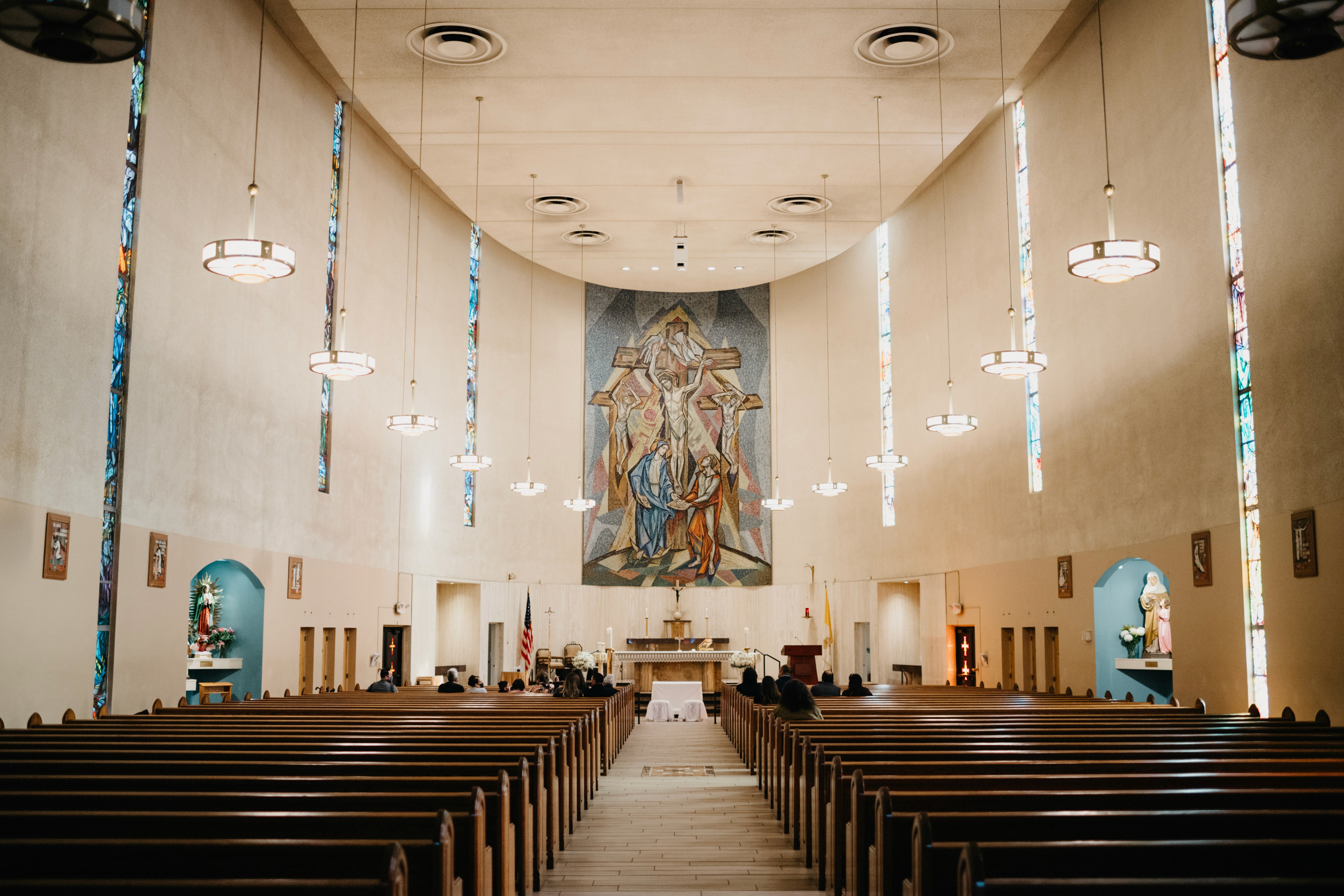 Las Vegas destination wedding ceremony at St. Anne’s Catholic Church