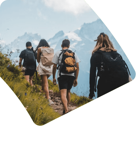 Friends hiking