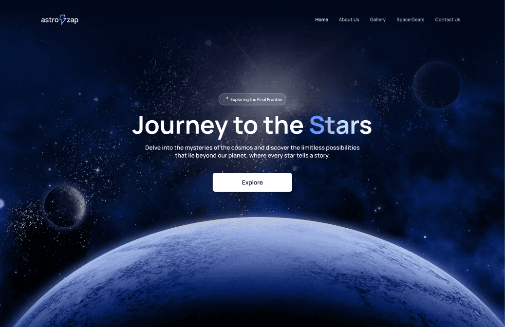 Astrozap concept - Figma website design