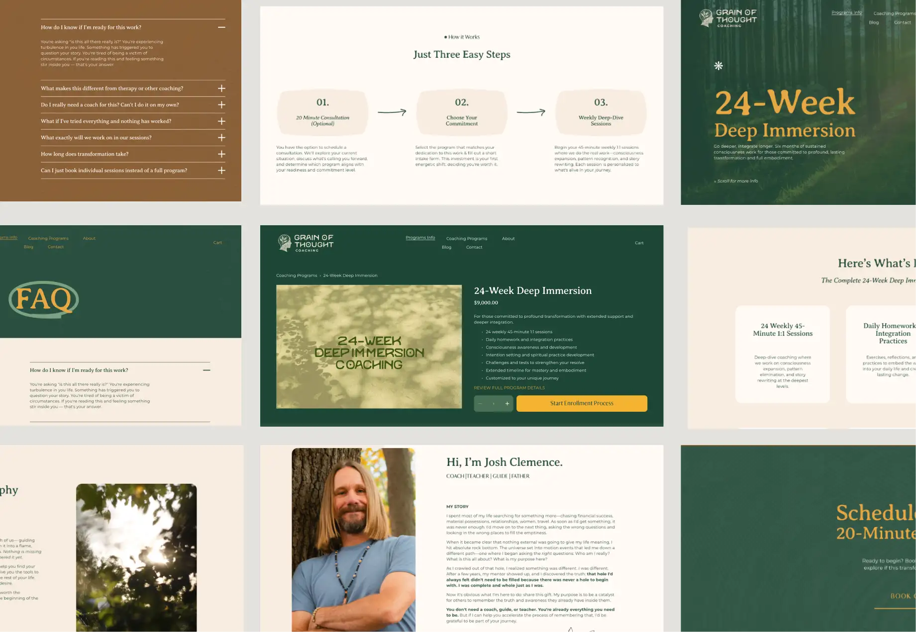 Grain of Thought coaching website homepage design