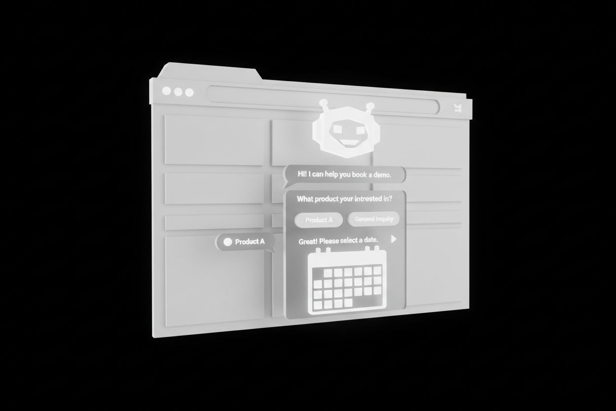 Chatbot assisting booking a demo