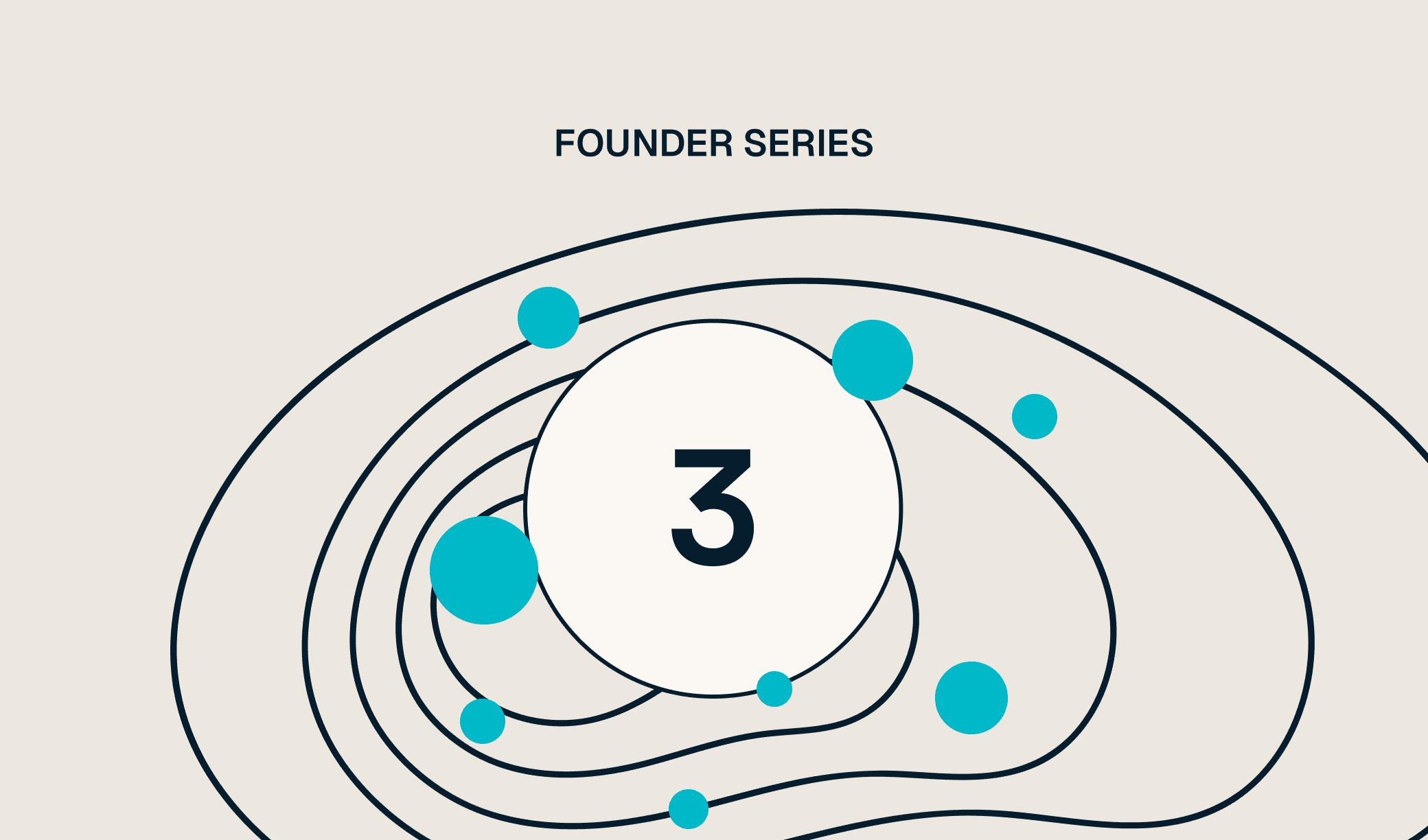 Founder Series illustration with number 3, representing equity and partnership decisions for SaaS founders