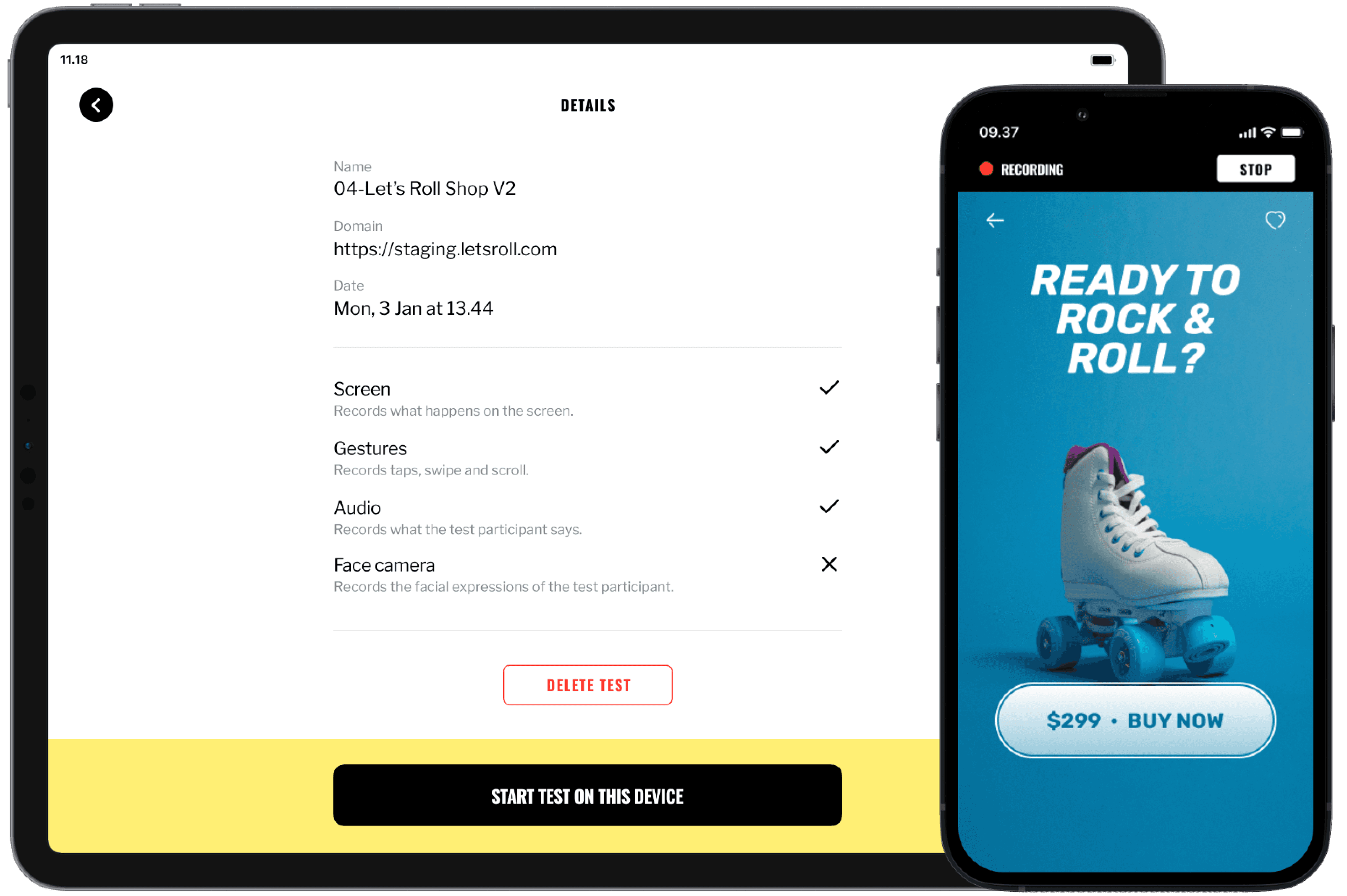 Screenshot of the SimpleUX App on iPad and iPhone
