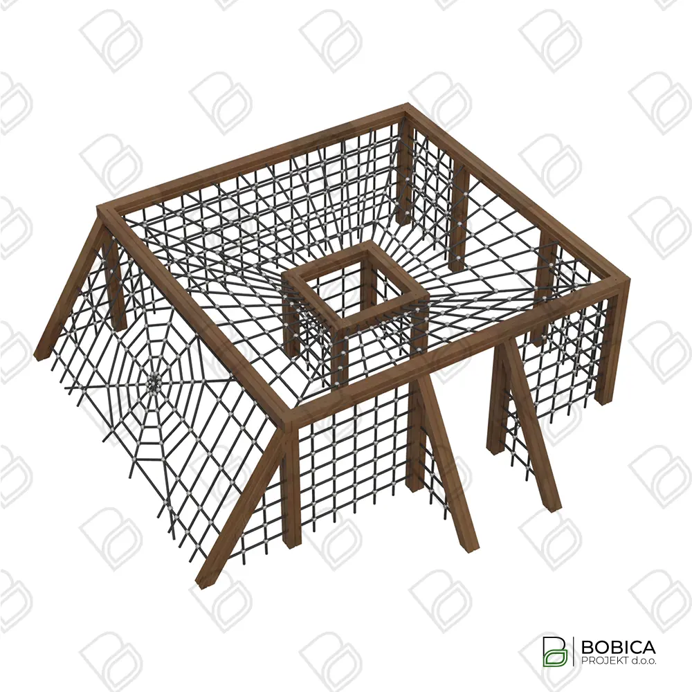 Drvena kvadratna penjalica "Matrix"