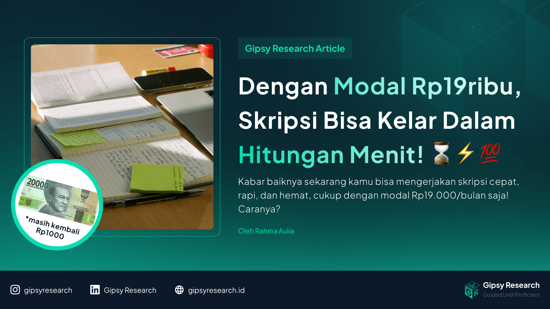 Cover: Dengan Modal 19 Ribu, Skripsi Bisa Kelar Dalam Hitungan Menit!