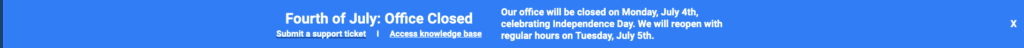 Support Hours Banner