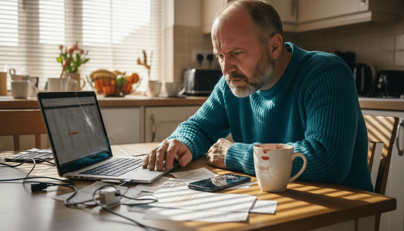 Frustrated user with poorly designed website