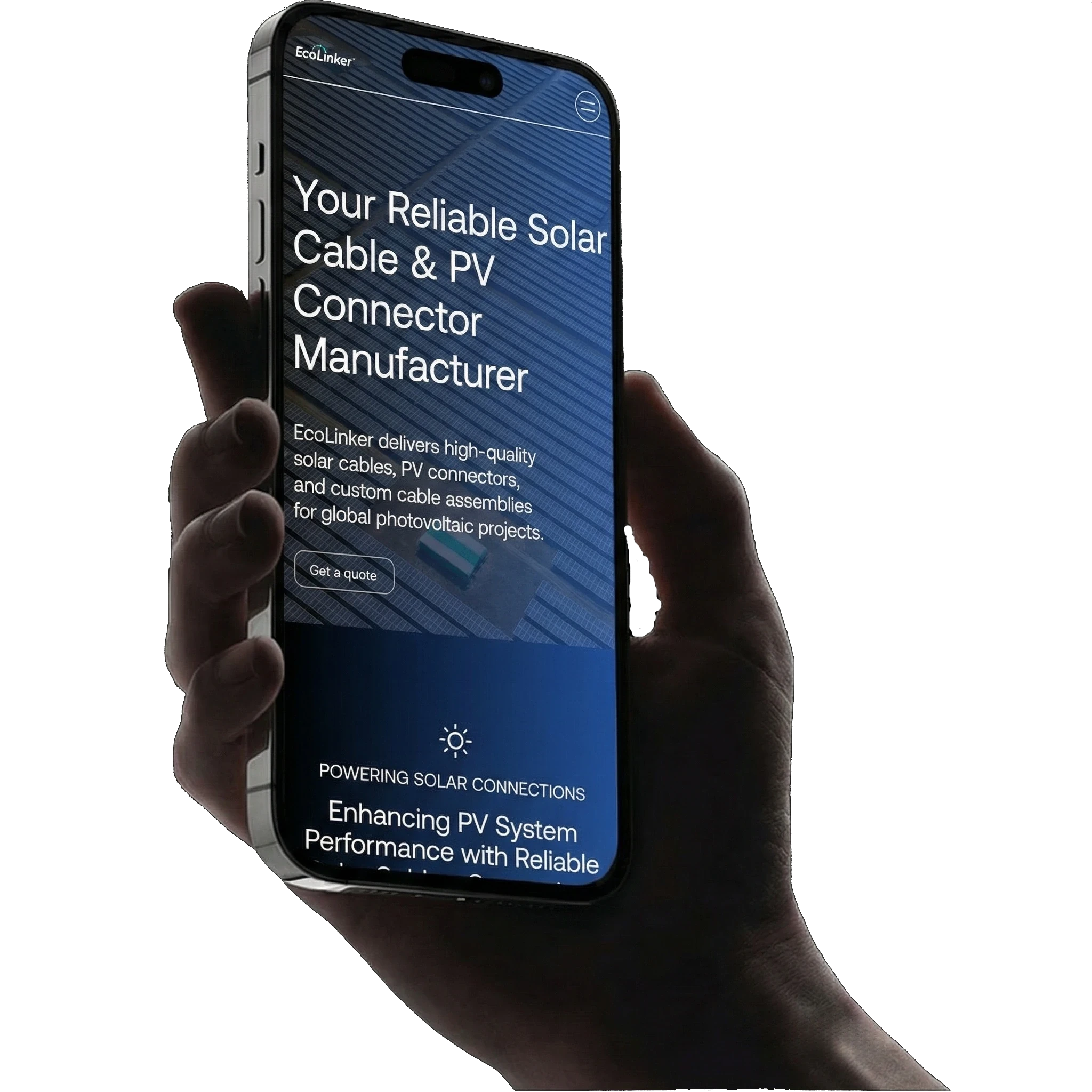 Holding a phone with the ecolinker webpage open