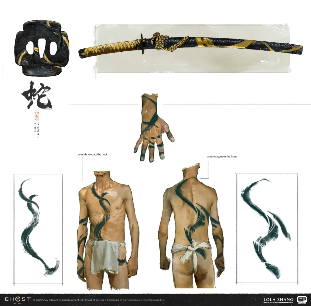Callout sketches by Lola Yiting Zhang for Ghost of Yotei