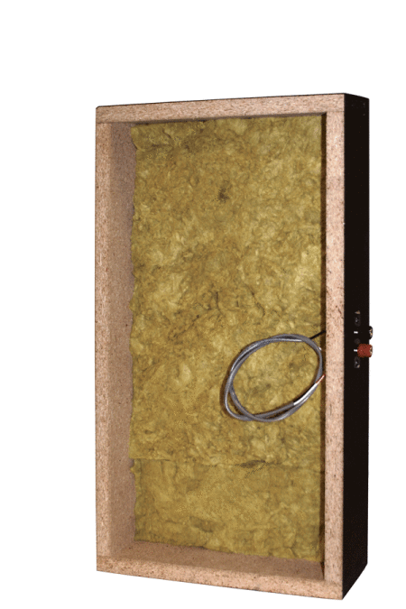 Speaker enclosure with insulation and wire