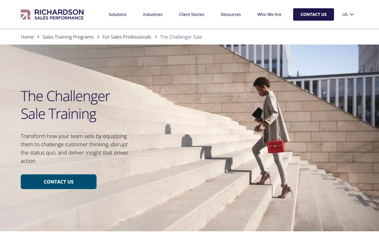 The Challenger Sale training page, now powered by Richardson Sales Performance