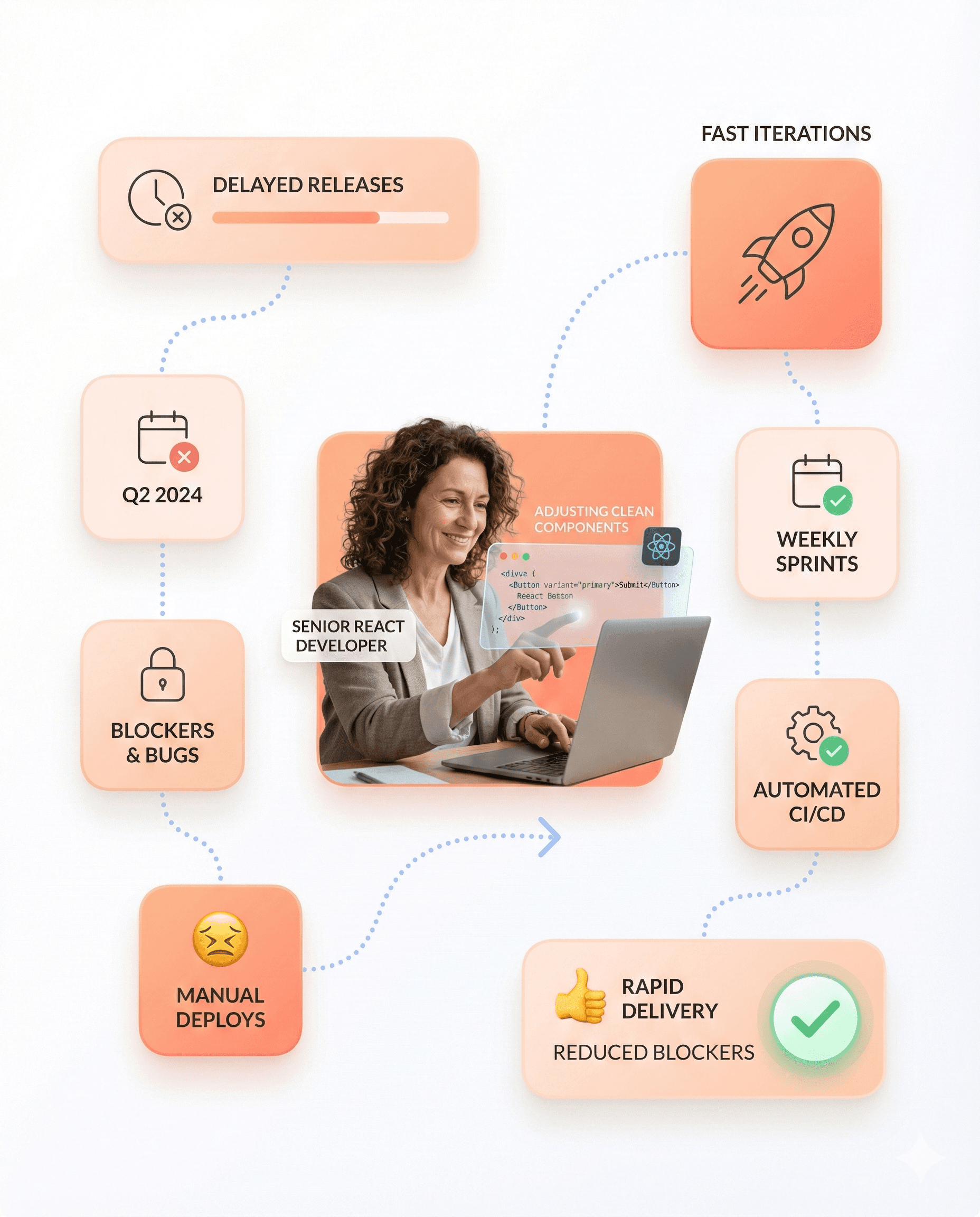 Experienced React developers improving SaaS product delivery speed with clean frontend workflows and faster release cycles.