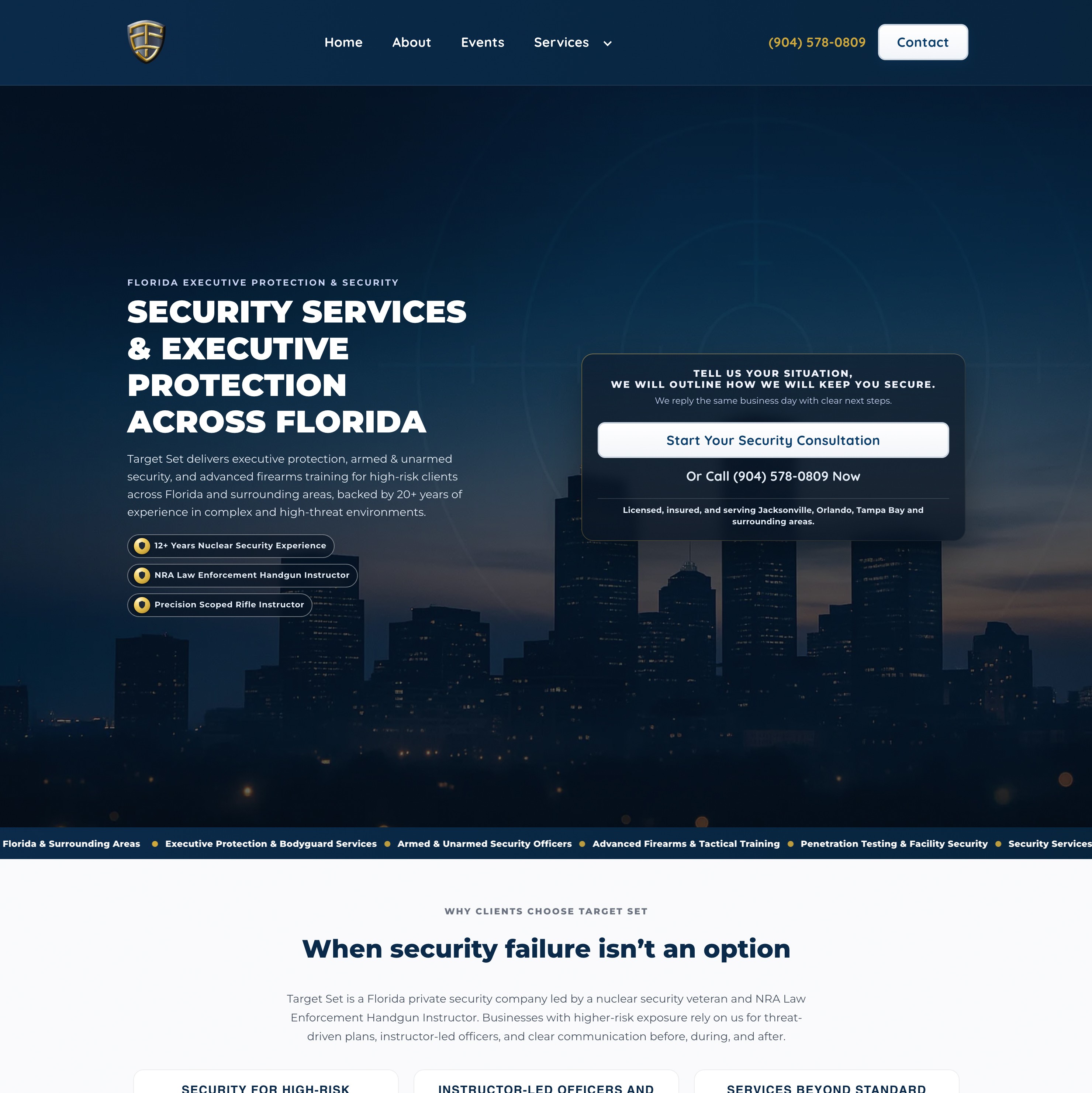 Target Set Security Website Preview