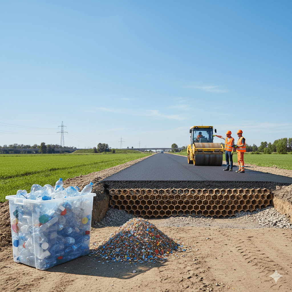 A man stands while two people sit at a table in an office setting, smiling and engaged in conversation. The mood is friendly and collaborative.