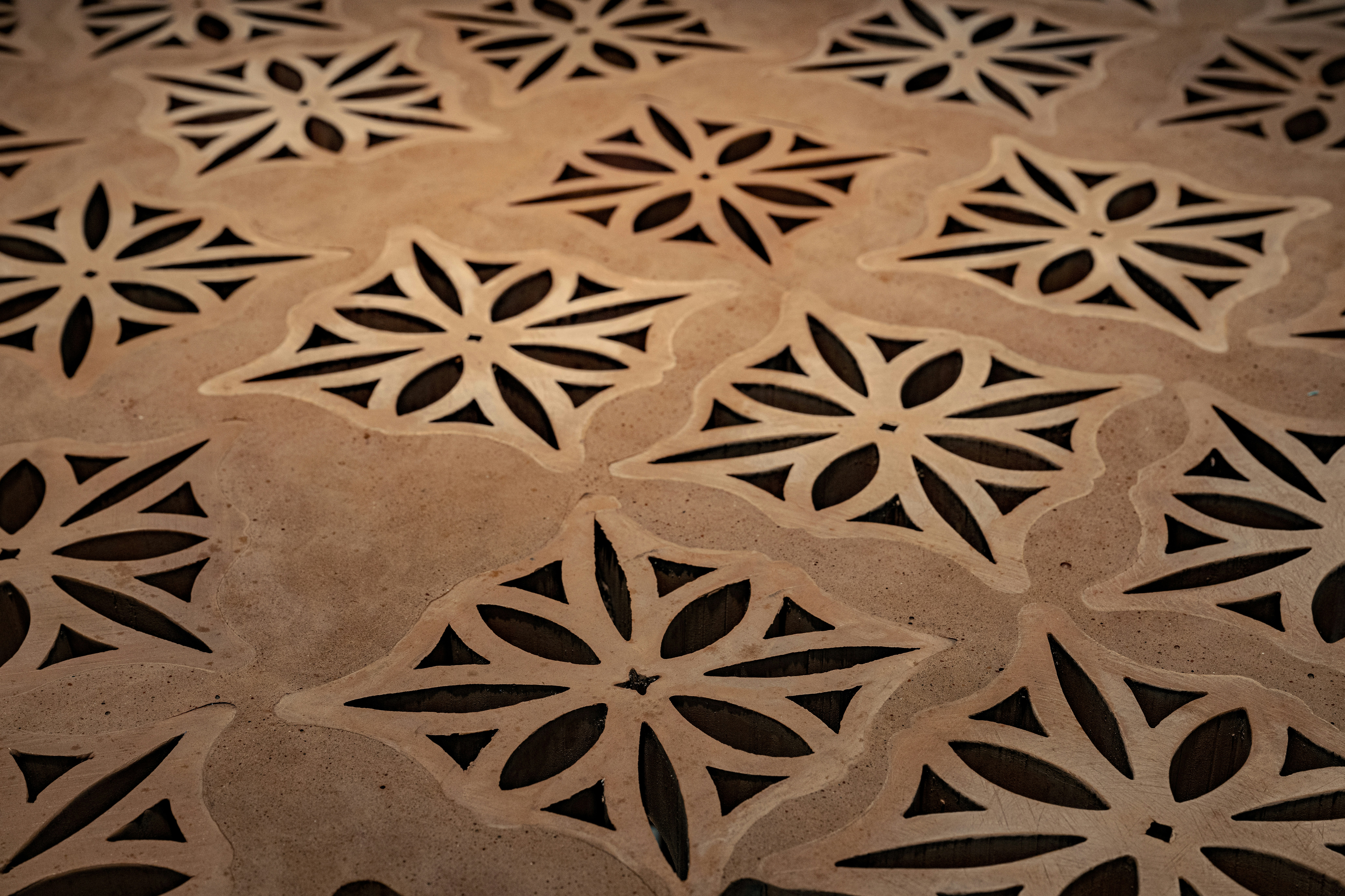 a close up of a pattern on a table