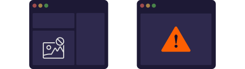 Pages with and without content and image issues