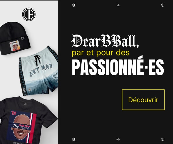 Bannière promotionnelle web avec le slogan "DearBBall par et pour les passionné-es, format rectangulaire