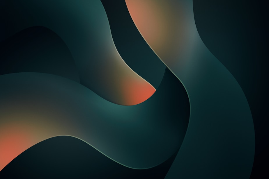 Dark abstract curves with orange accents