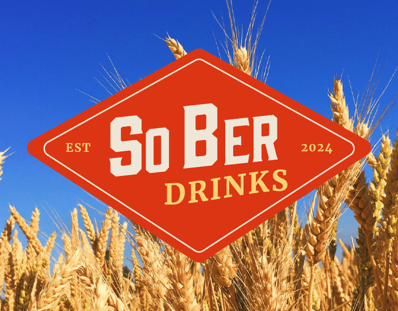 So Ber Drinks logo behind a red background.